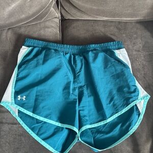 Under Armour Teal and White Women's Athletic Shorts